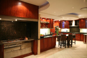 Custom kitchen with in-home braai